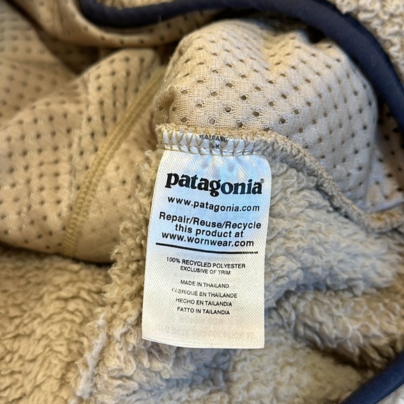 Los Gatos Deep Pile Hooded Pullover Fleece El Cap Khaki Smolder Blue Small - Picture 4 of 9